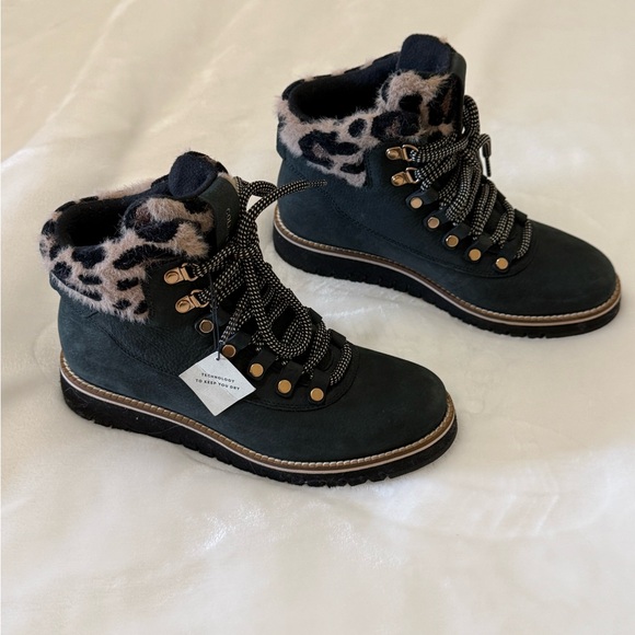 Cole Haan Shoes - 🆕 Cole Haan waterproof Women's Black and Leopard Print Boots